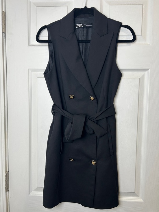 Zara Dresses & Skirts - Zara Sleeveless Double-Breasted Black Dress with Gold Buttons